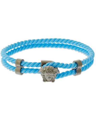 Versace Medusa Logo Double Wire Bracelet - Blue