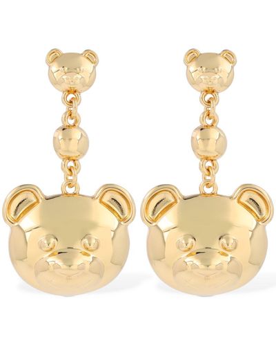 Moschino Teddy Bear Drop Earrings - Metallic