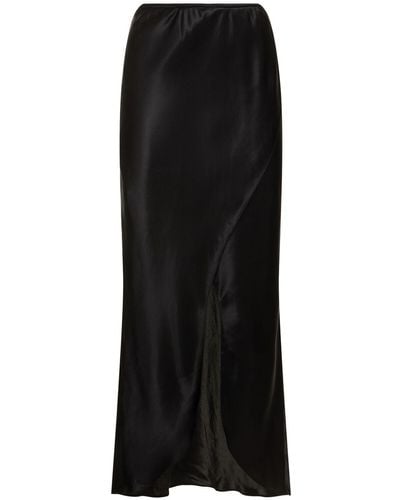 THE GARMENT Catania Long Silk Skirt W/Slit - Black