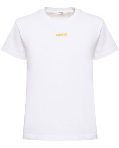Aspesi Cotton Jersey Embroidered Logo T-Shirt - White