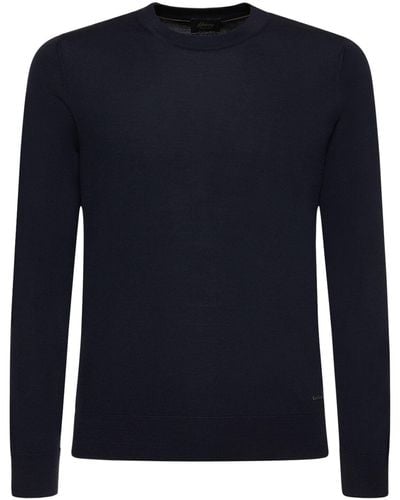 Brioni Fine Wool Crewneck Sweater - Blue