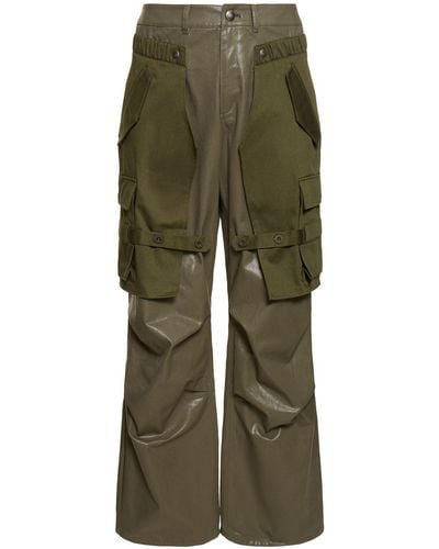 ANDERSSON BELL Raptor Layered Cotton Cargo Trousers - Green