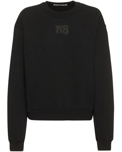Alexander Wang Sweat-shirt En Jersey De Coton À Logo Essential - Noir