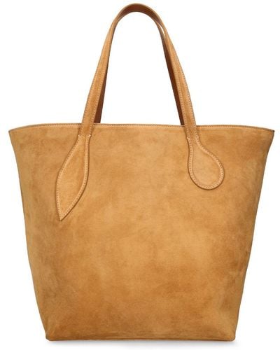 Little Liffner Sprout Suede Tote Bag - Brown