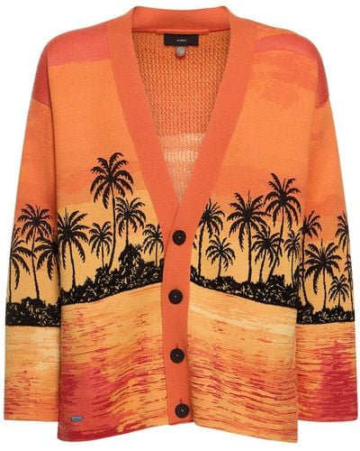 Alanui Kerala Sunset Wool & Silk Knit Cardigan - Orange
