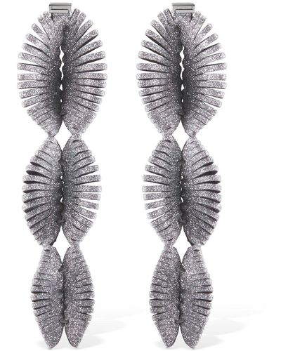 SO-LE STUDIO Loie Crystal & Leather Drop Earrings - Gray