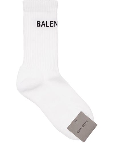 Balenciaga Calcetines De Tenis Con Logo Estampado - Blanco