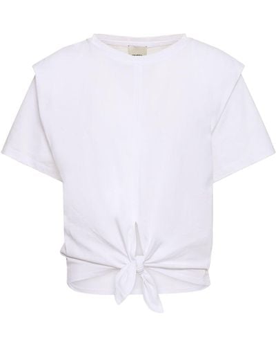 Isabel Marant Zelikia Cotton Self-Tie T-Shirt - White