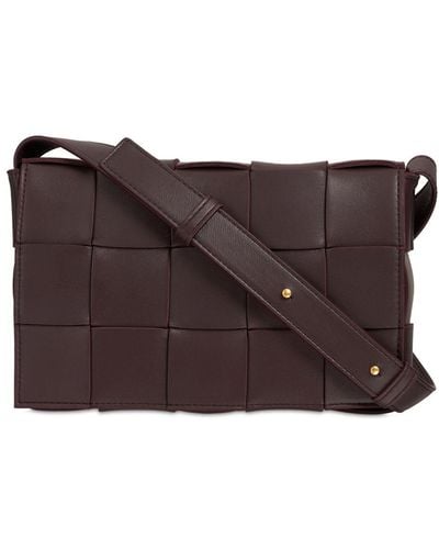 Bottega Veneta Medium Cassette Leather Crossbody Bag - Brown