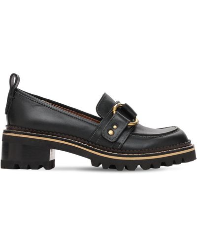 See By Chloé 40mm Erine Leather Loafers - Black