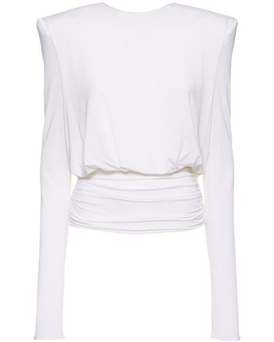Magda Butrym Jersey Long Sleeve Top - White