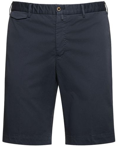 PT Torino Stretch Cotton Bermuda Shorts - Blue