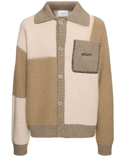Axel Arigato Franco Patchwork Wool Blend Sweater - Natural