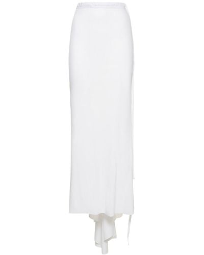 Ann Demeulemeester Vittoria Cotton Jersey Long Flared Skirt - White