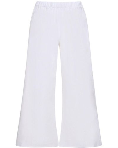 Reina Olga Susy Linen Trousers - White