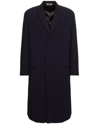 AURALEE Manteau en laine à double tissage chesterfield - Bleu