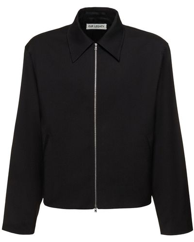 Our Legacy Boxy Wool Casual Jacket - Black