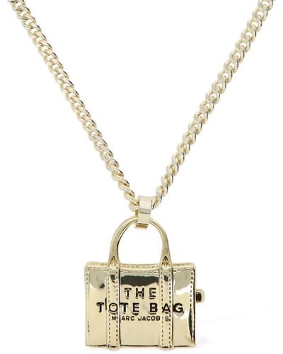 Marc Jacobs The Tote Bag Pendant Necklace - Mettallic