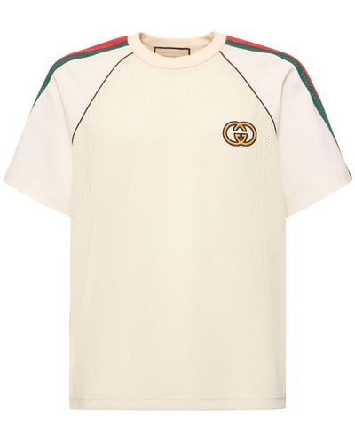 Gucci Camiseta con logo GG estampado - Blanco