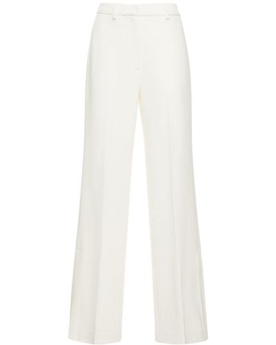 Anine Bing Lyra Tech Crepe Wide Pants - White