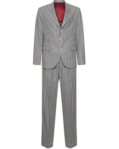 Brunello Cucinelli Leisure Silk Blend Suit - Grey