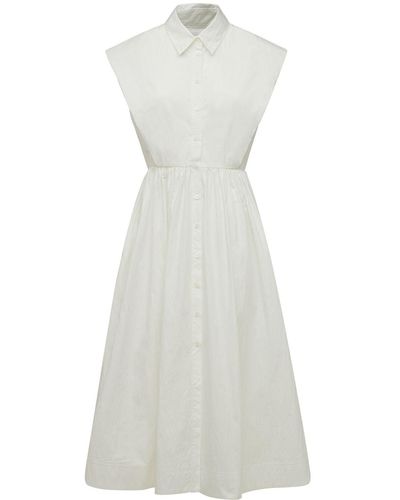 Co. コットン&ナイロンクレープドレス - ホワイト