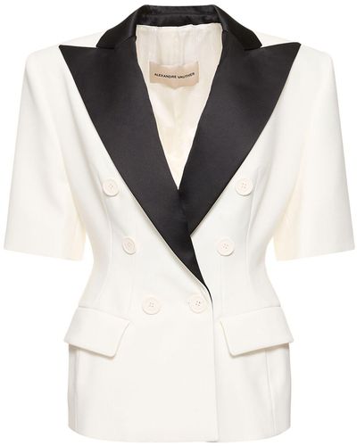 Alexandre Vauthier Chaqueta de manga corta de crepé stretch - Neutro