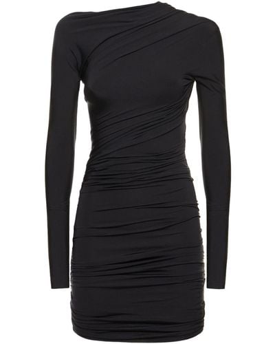 Balenciaga Twisted Cupro Blend Mini Dress - Black