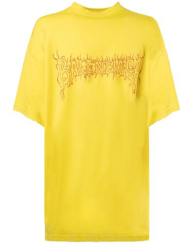 Balenciaga Camiseta de algodón - Amarillo