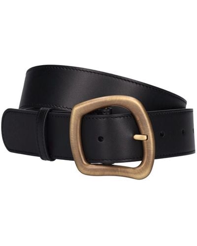 Gabriela Hearst Medium Simone Leather Belt - Black