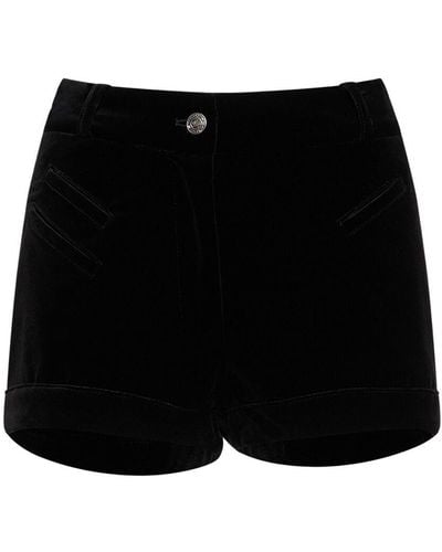 Etro Shorts cortos de terciopelo - Negro