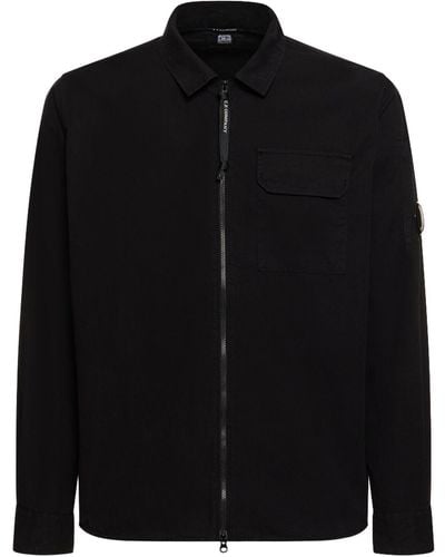 C.P. Company Camisa de gabardina con cremallera - Negro