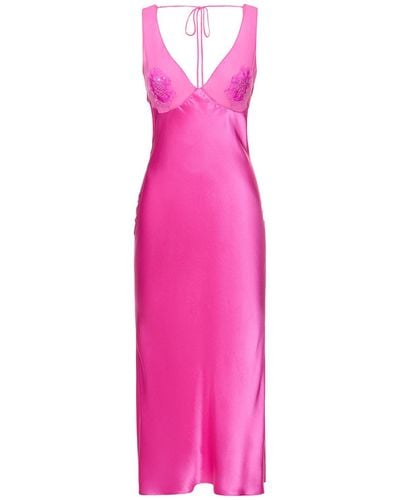 Fleur du Mal Embellished Silk Dress W/Cutout - Pink