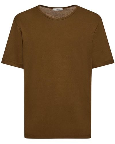 Lemaire Cotton Jersey T-Shirt - Brown
