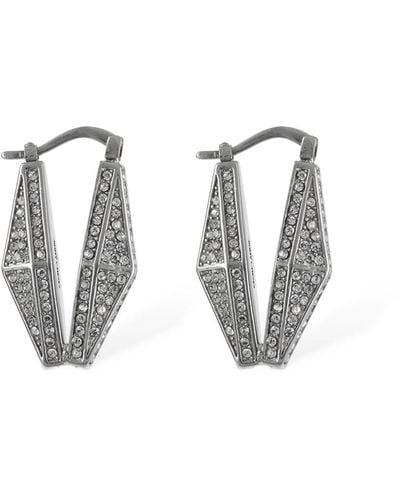 Jimmy Choo Diamond Effect Hoop Earrings - Metallic