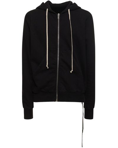 Rick Owens Sweat-shirt en coton à capuche jason - Noir