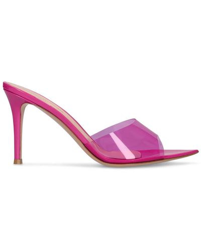 Gianvito Rossi Elle 85mm Transparent Mules - Pink