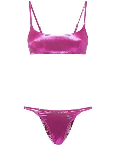 Dolce & Gabbana Laminated Jersey Bikini Set - Purple