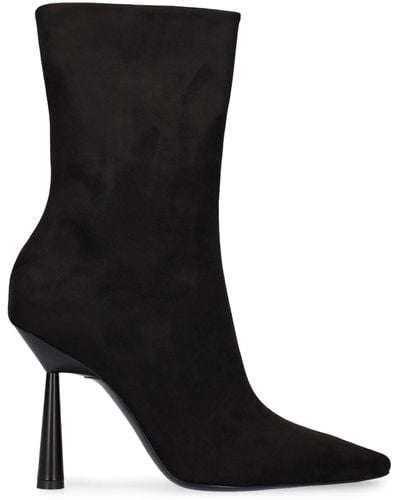 Gia Borghini 100Mm Rosie 7 Faux Suede Ankle Boots - Black