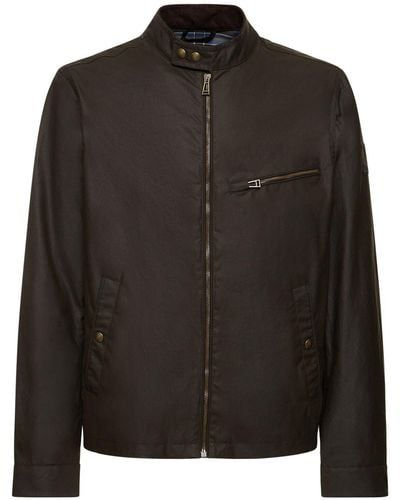 Belstaff Bikerjacke Aus Gewachster Baumwolle "walkham" - Schwarz