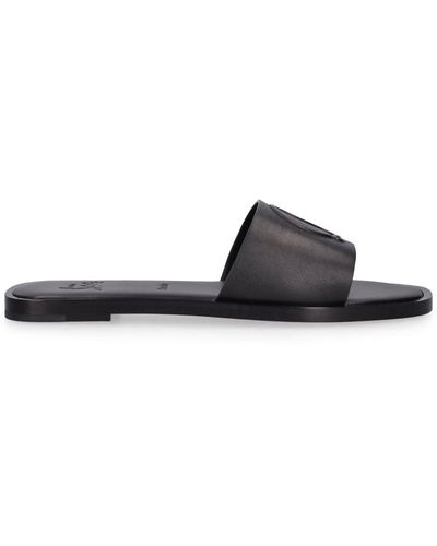 Christian Louboutin 10Mm Cl Leather Mule Flats - Black