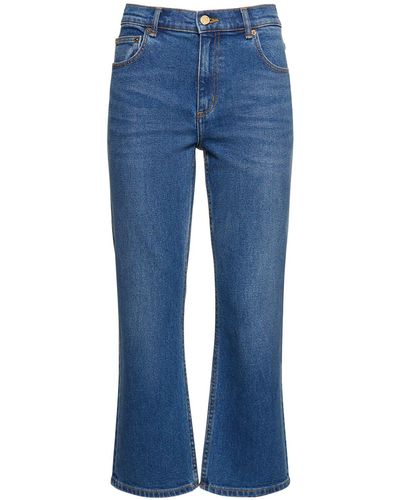 Tory Burch Cropped Flared Midi Jeans - Blue