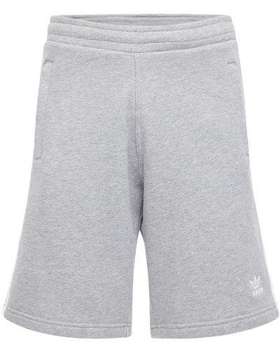 adidas Originals 3-stripe Cotton Sweat Shorts - Grey