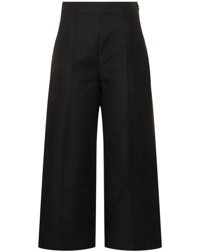 Marni Pantalon ample en cady de coton taille haute - Noir