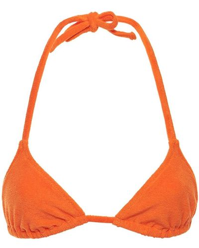 Solid & Striped The Iris Cotton Blend Bikini Top - Orange