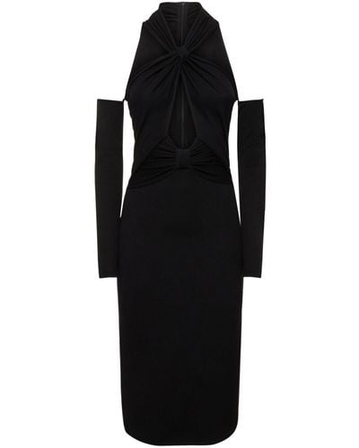 Giambattista Valli Off-shoulder Knitted Dress - Black