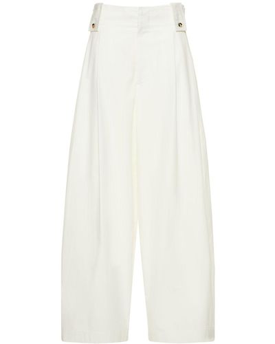 Bottega Veneta Compact Cotton Pants - White