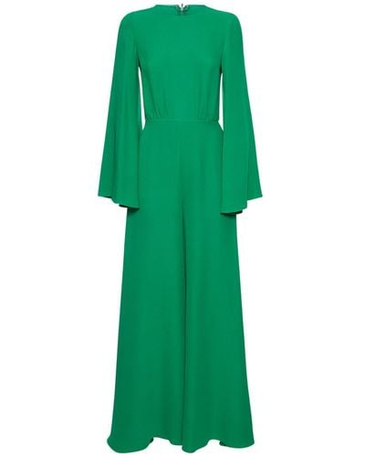 Valentino Cady Couture Long-sleeve Jumpsuit - Green