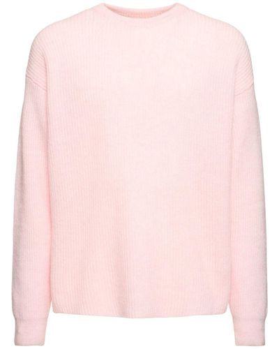 sunflower Air Wool Blend Rib Knit Sweater - Pink