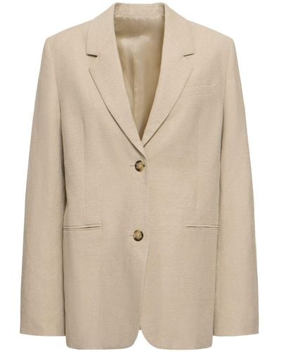 Totême Tailored Suit Linen Blend Jacket - Natural